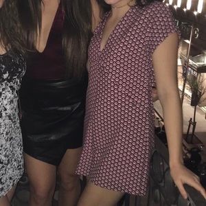 Zara Burgundy Patterned Romper